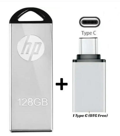 HP v220m 128 GB Pen Drive Compatible with Audio Player, Laptop, Gaming Console, Mobile, Tablet USB 2.0 Metal Case  (Silver)
